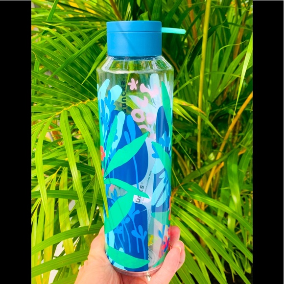 Starbucks Cheetah Water Bottle Tumbler Jungle Floral Animal Plastic Cup New 24oz - Picture 8 of 11